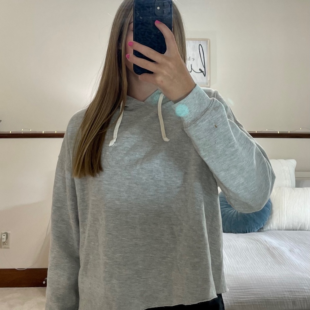 treasure & bond grey cropped sweatshirt